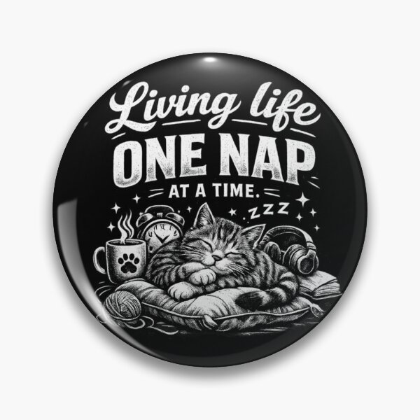 Item preview, Living Life One Nap at a Time Cat – Sarcastic Introvert Burnout Humor Cozy Aesthetic designed and sold by Ladys-Gents.
