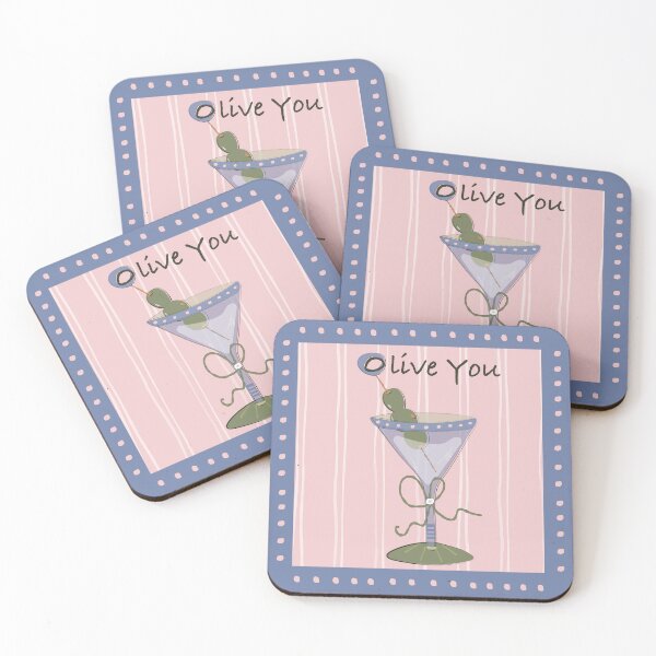 Item preview, Olive You Martini Glass Coquette Bow designed and sold by Sam Heaney Design.
