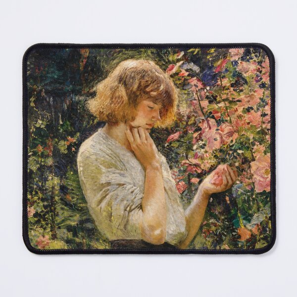 Item preview, Marsh Mallows by Dame Laura Knight - mpressionist Floral Portrait Painting for Romantic Art Lovers designed and sold by RickE.