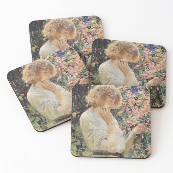 Item preview, Marsh Mallows by Dame Laura Knight - mpressionist Floral Portrait Painting for Romantic Art Lovers designed and sold by RickE.