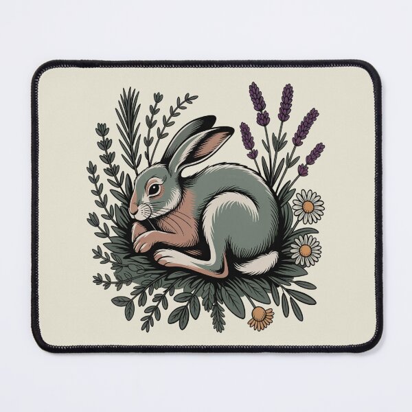 Item preview, Sleeping Wild Hare in Lavender Botanical Art designed and sold by AlexandraSand.