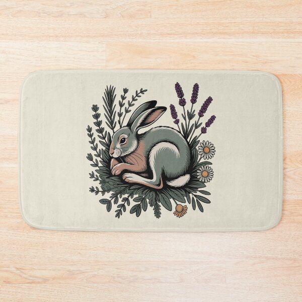 Item preview, Sleeping Wild Hare in Lavender Botanical Art designed and sold by AlexandraSand.
