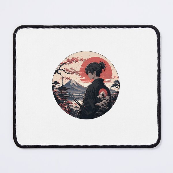 Item preview, Samurai Anime Boy - Mount Fuji and Sakura Blossom Art designed and sold by GUINewAlex.