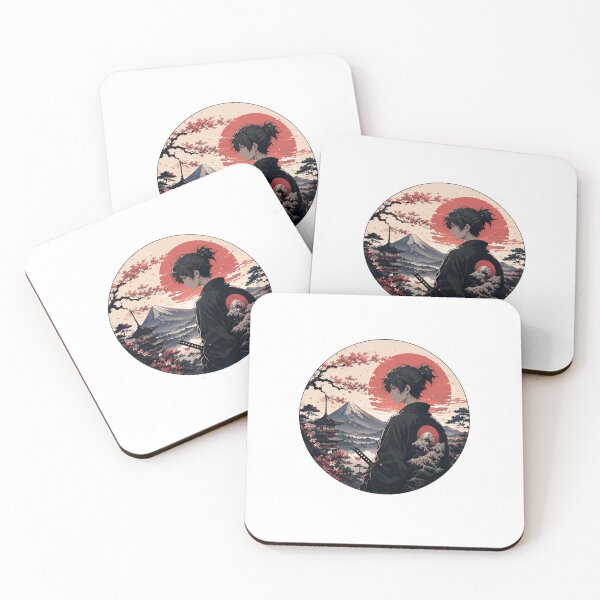 Item preview, Samurai Anime Boy - Mount Fuji and Sakura Blossom Art designed and sold by GUINewAlex.