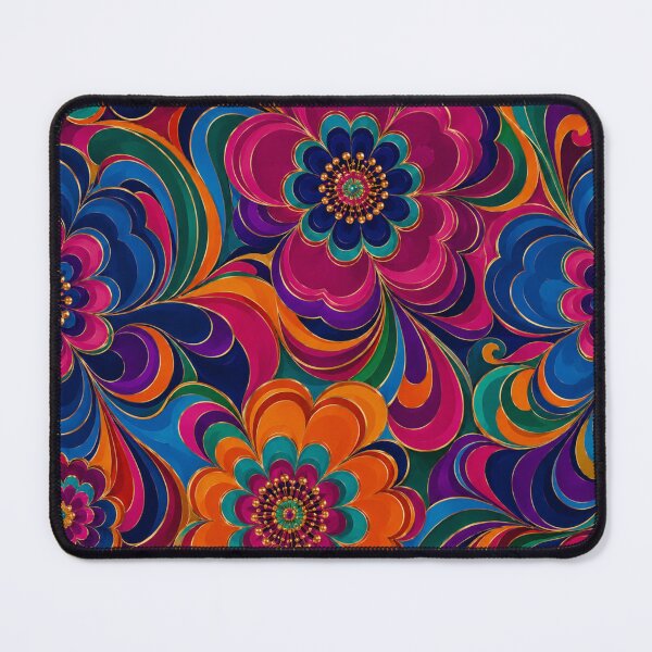 Item preview, 1960s Psychedelic Floral Luxury Scarf Print designed and sold by PureVintageLove.