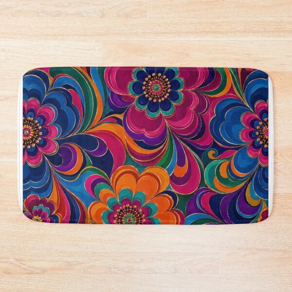 Item preview, 1960s Psychedelic Floral Luxury Scarf Print designed and sold by PureVintageLove.