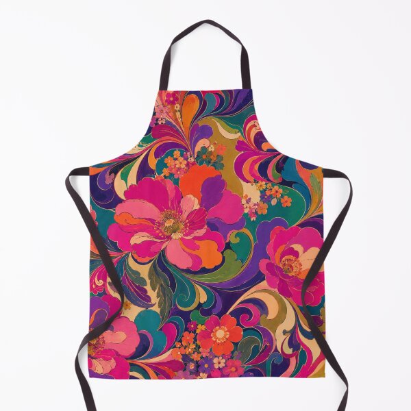 Item preview, Late 60s Psychedelic Floral Luxe jewel tone designed and sold by PureVintageLove.