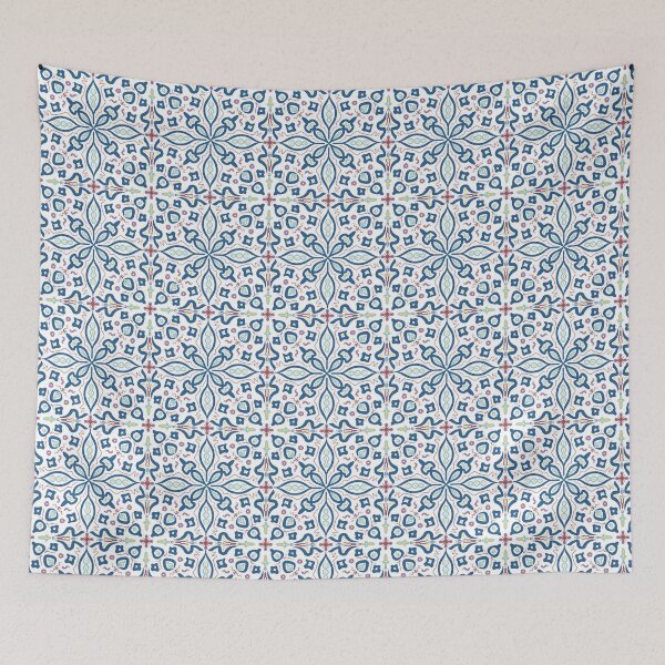 Item preview, Fleur Tile- Red Center designed and sold by jellyandbread.