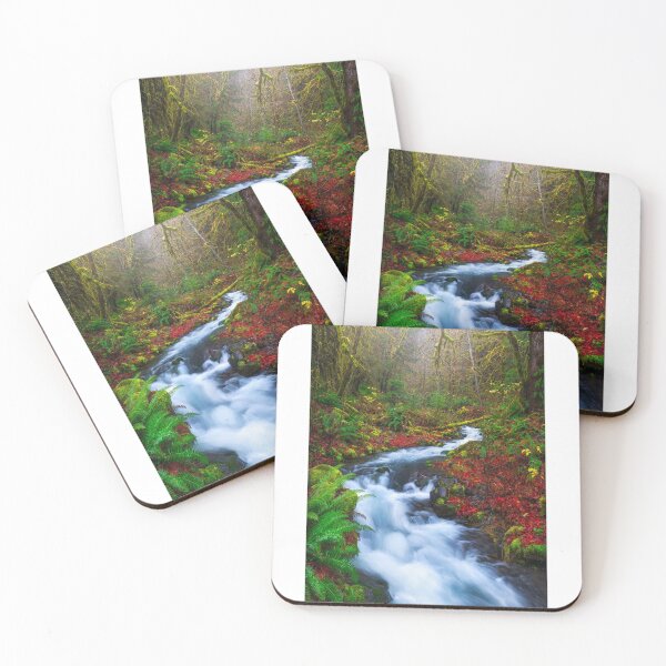 Item preview, Golden Autumn Forest Boardwalk – Scenic Fall Foliage Woods Photography designed and sold by JohnManuelPhoto.