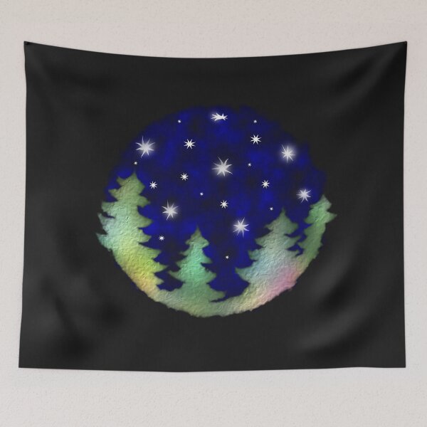 Item preview, Nighttime forest with starry sky designed and sold by creaphyl28.