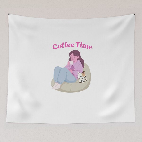 Item preview, Cozy Coffee Time with Cute Cat designed and sold by Prajverse19.