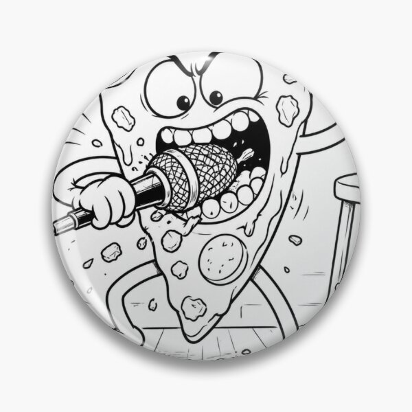 Item preview, Pizza Singing Karaoke Funny Food Rock Star Cartoon designed and sold by ComedyInkFactor.