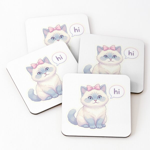 Item preview, Cute Kawaii Kitten Saying Hi Sticker designed and sold by brandingpro.