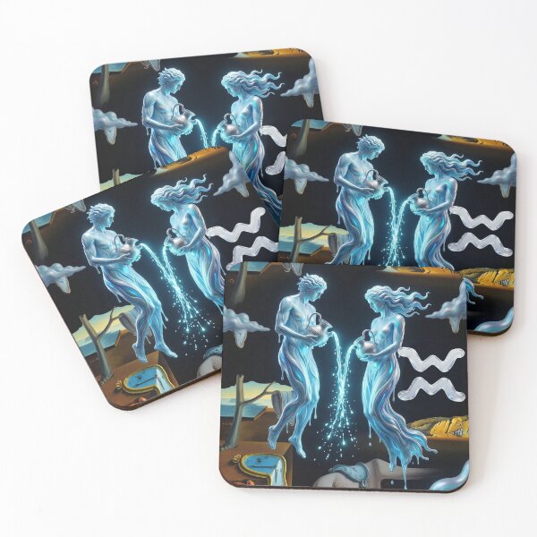 Item preview, Aquarius Surreal Totem – Zodiac Dream Inspired by Dalí designed and sold by etermagico.