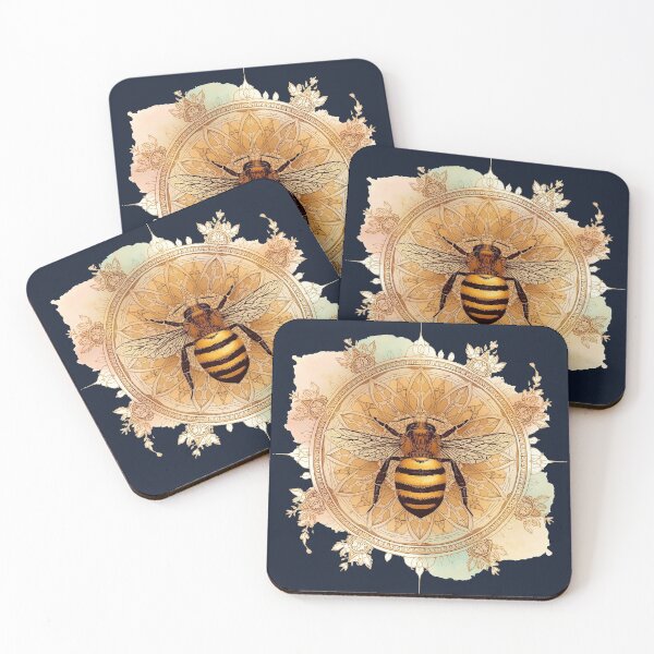 Item preview, Sacred Bee Mandala Watercolor | Celestial Honeybee Boho Nature Art designed and sold by Biedroneczka.