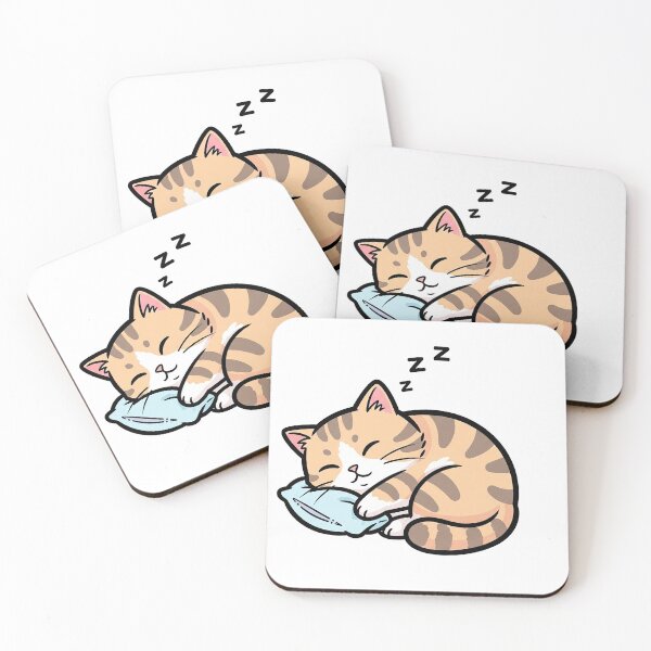 Item preview, Cute Sleeping Cat Minimal Cozy Kitten Illustration designed and sold by Osmose-Studio ⭐⭐⭐⭐⭐.
