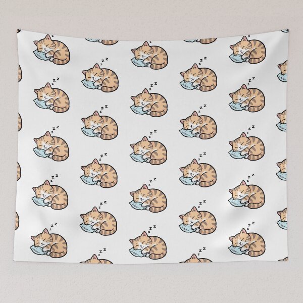 Item preview, Cute Sleeping Cat Minimal Cozy Kitten Illustration designed and sold by Osmose-Studio.