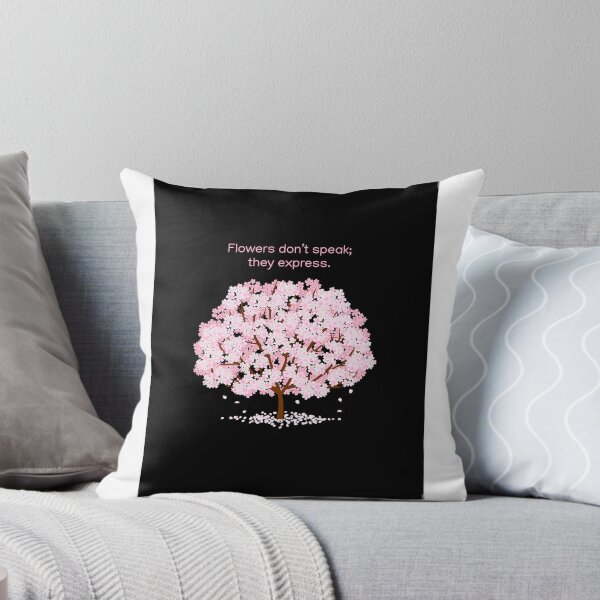 Item preview, Cherry Blossom Tree Quote - Flowers Don’t Speak Art designed and sold by GUINewAlex.