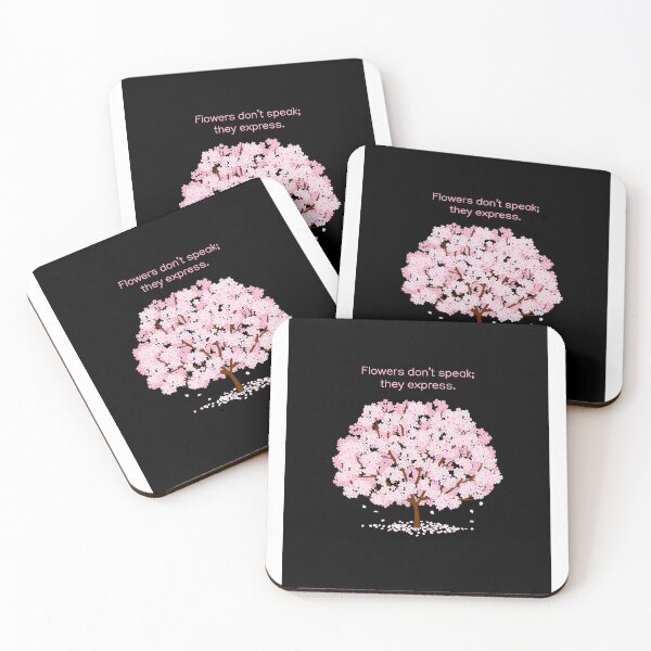 Item preview, Cherry Blossom Tree Quote - Flowers Don’t Speak Art designed and sold by GUINewAlex.