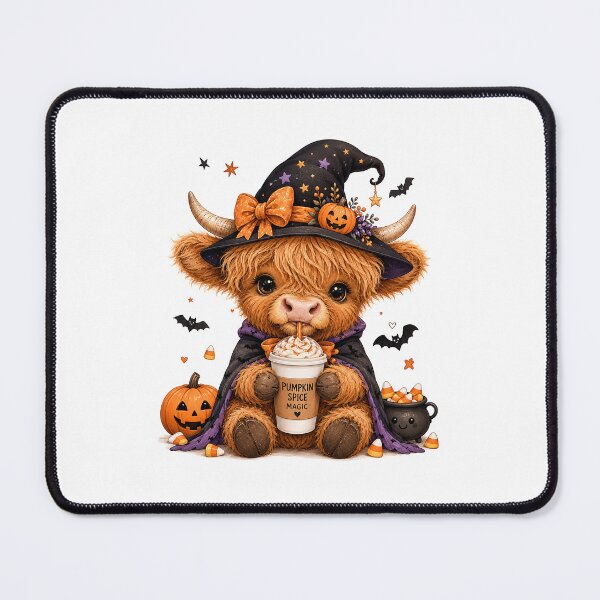 Item preview, Cute Halloween Witch Highland Cow - Pumpkin Spice Magic Fall Coffee designed and sold by anamul43.