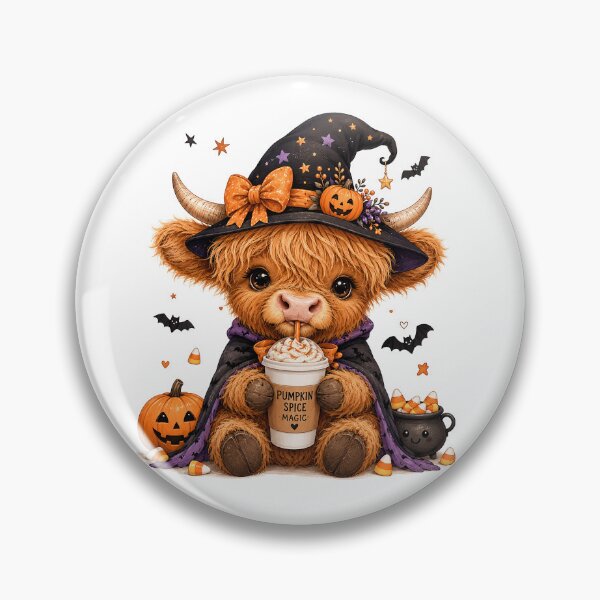Item preview, Cute Halloween Witch Highland Cow - Pumpkin Spice Magic Fall Coffee designed and sold by anamul43.