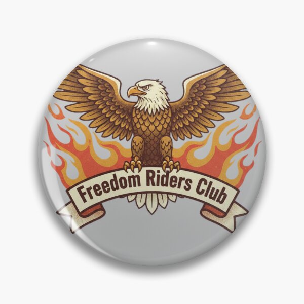Item preview, Freedom Riders Club Bald Eagle Vintage Biker Retro Motorcycle T-Shirt designed and sold by ObsidianUruk.