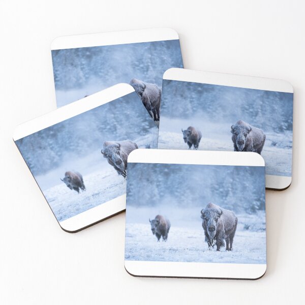 Item preview, American Bison in Winter Snowstorm – Majestic Wildlife Photography designed and sold by JohnManuelPhoto.
