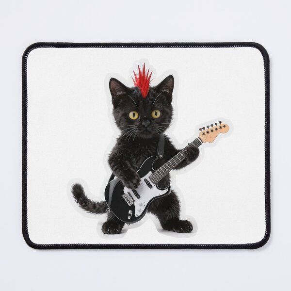 Item preview, Punk Rock Black Cat Guitarist designed and sold by Winking-Kitten.