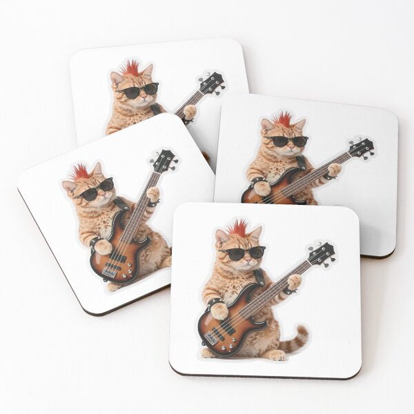 Item preview, Punk Rock Ginger Cat Bass Guitarist designed and sold by Winking-Kitten.