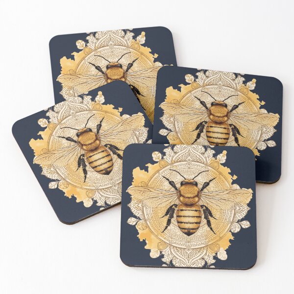 Item preview, Sacred Bee Mandala Watercolor | Celestial Honeybee Boho Nature Art designed and sold by Biedroneczka.