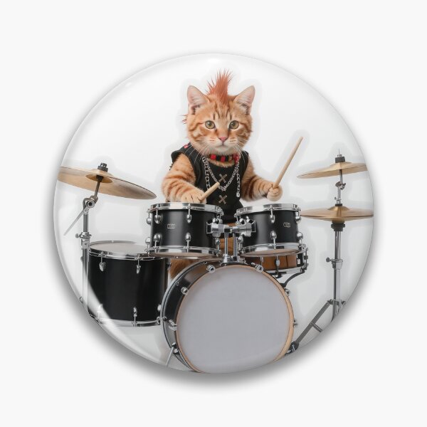Item preview, Punk Rock Ginger Cat Drummer designed and sold by Winking-Kitten.