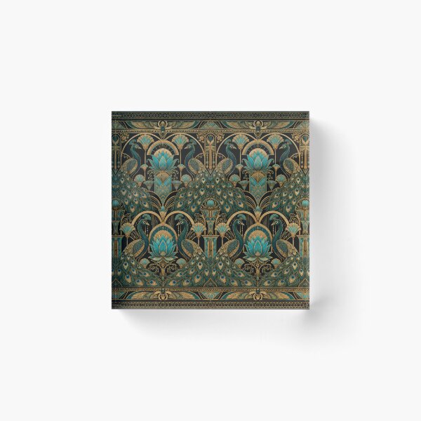Item preview, Art Deco Egyptian Revival Peacock Luxury Print designed and sold by PureVintageLove.