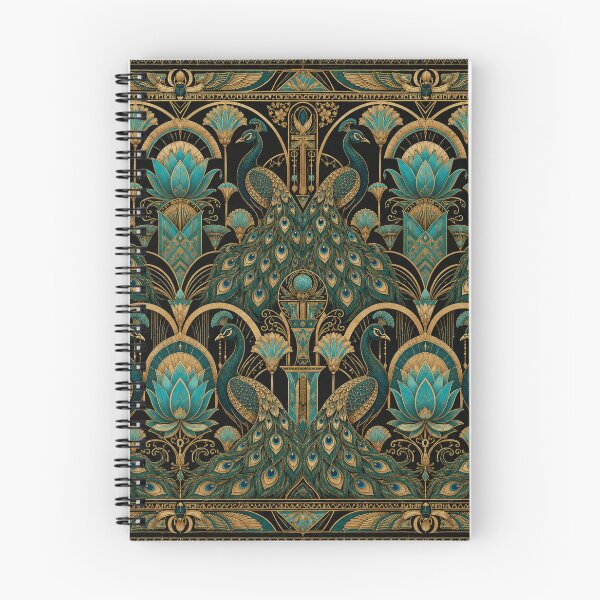 Item preview, Art Deco Egyptian Revival Peacock Luxury Print designed and sold by PureVintageLove.