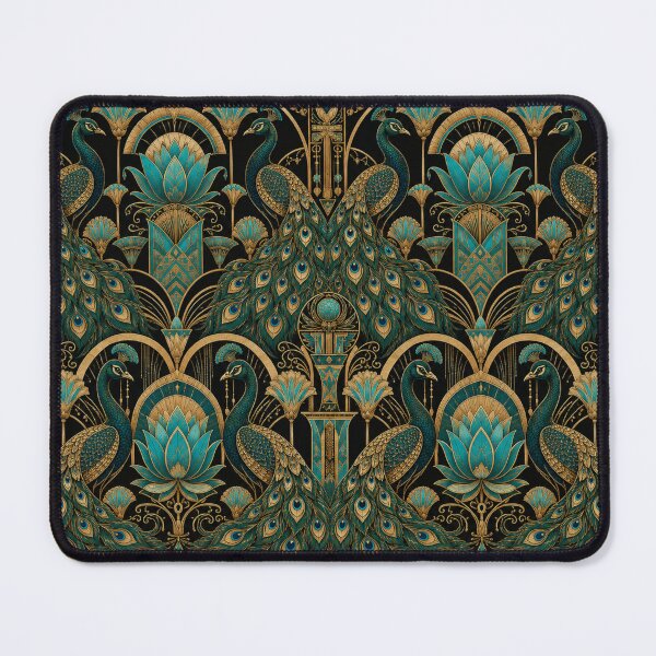 Item preview, Art Deco Egyptian Revival Peacock Luxury Print designed and sold by PureVintageLove.