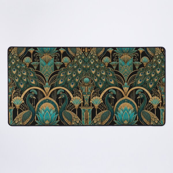 Item preview, Art Deco Egyptian Revival Peacock Luxury Print designed and sold by PureVintageLove.