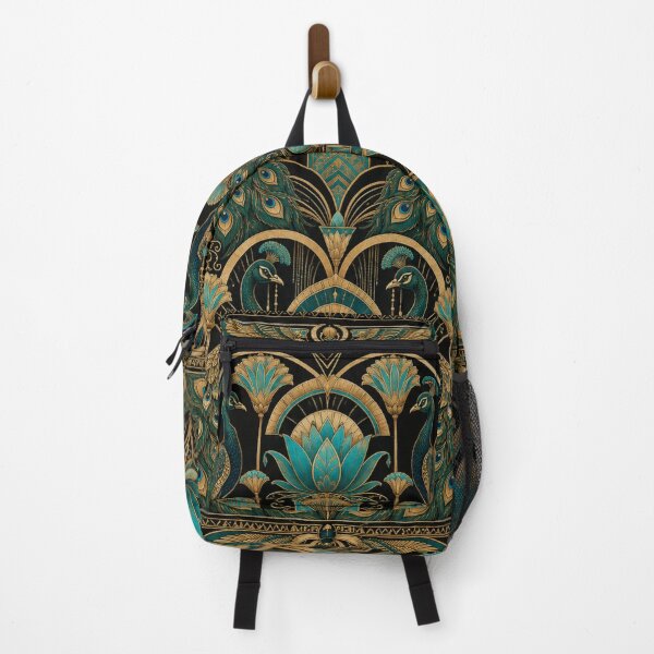 Item preview, Art Deco Egyptian Revival Peacock Luxury Print designed and sold by PureVintageLove.