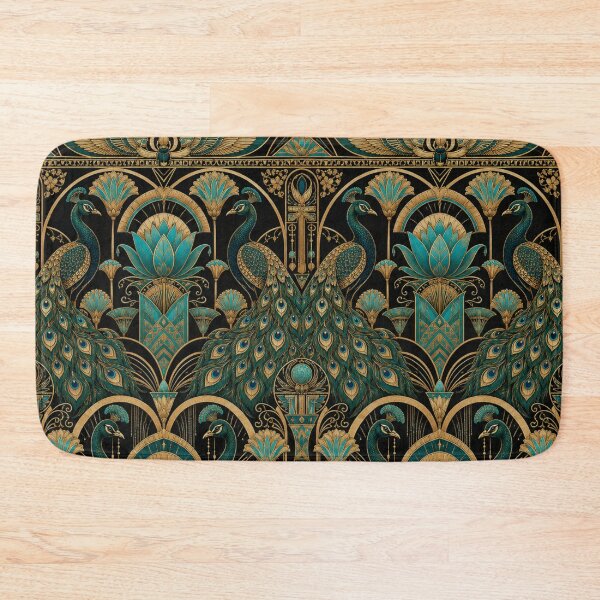 Item preview, Art Deco Egyptian Revival Peacock Luxury Print designed and sold by PureVintageLove.