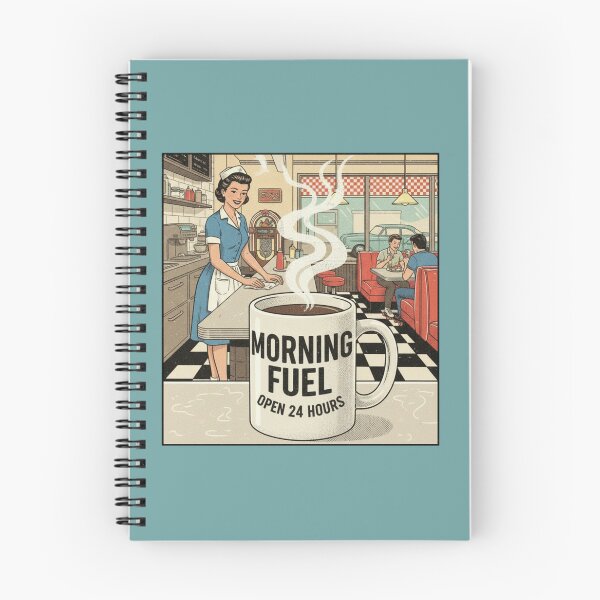 Item preview, Morning Fuel Open 24 Hours Retro Diner Coffee Vintage Aesthetic T-Shirt designed and sold by ObsidianUruk.