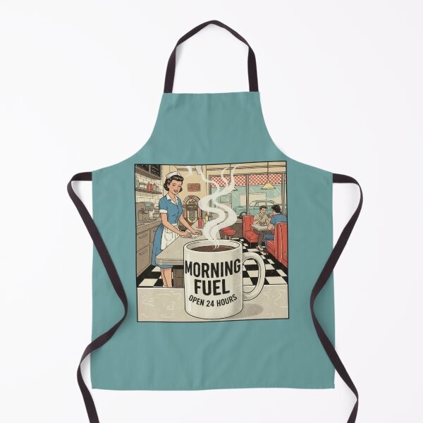 Item preview, Morning Fuel Open 24 Hours Retro Diner Coffee Vintage Aesthetic T-Shirt designed and sold by ObsidianUruk.