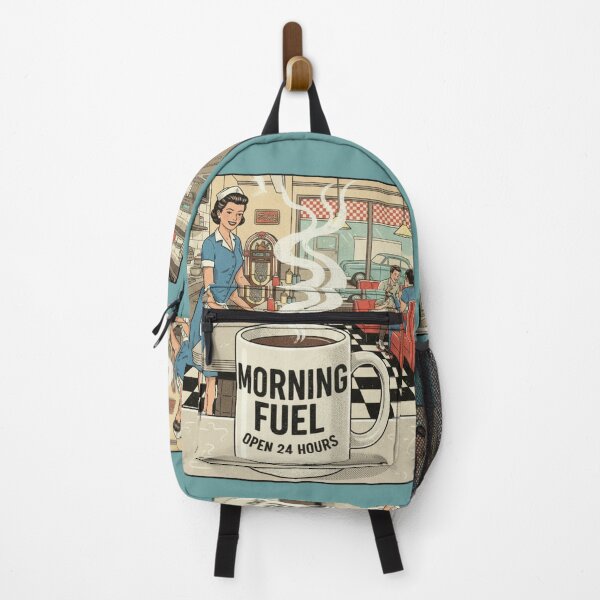 Item preview, Morning Fuel Open 24 Hours Retro Diner Coffee Vintage Aesthetic T-Shirt designed and sold by ObsidianUruk.
