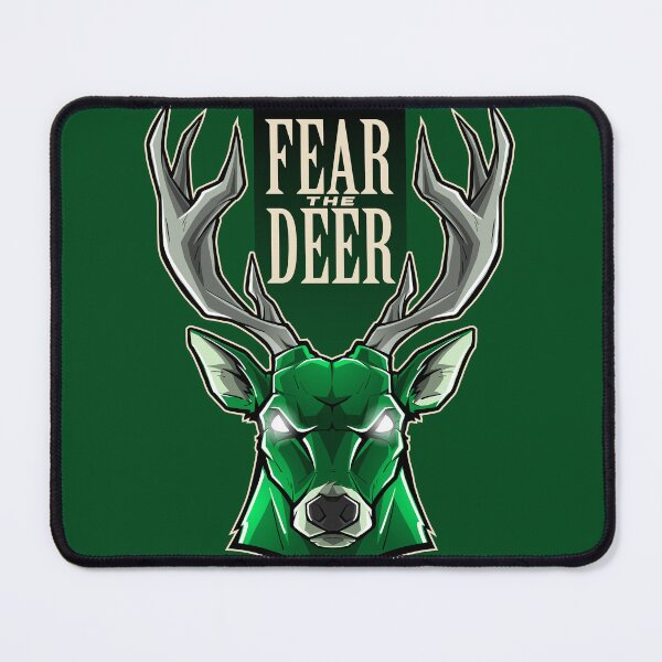 Item preview, Fear the Deer - Fierce Forest Green and Cream Buck Mascot Art designed and sold by Canache.