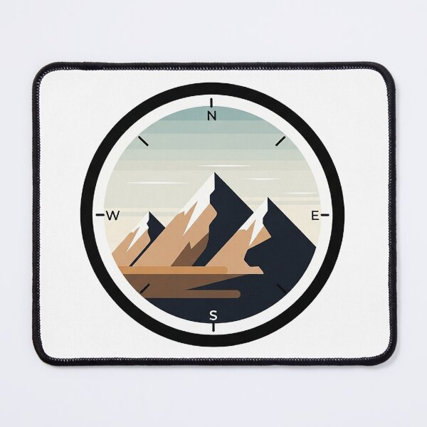 Item preview, Compass Mountain Peak Minimal Nature Travel Illustration designed and sold by Osmose-Studio ⭐⭐⭐⭐⭐.