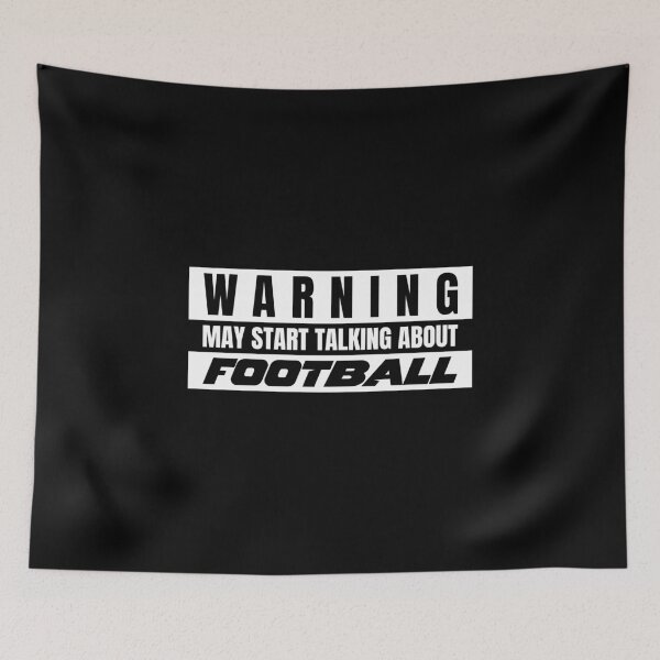 Item preview, Warning May Start Talking Football designed and sold by TeePartyHost.