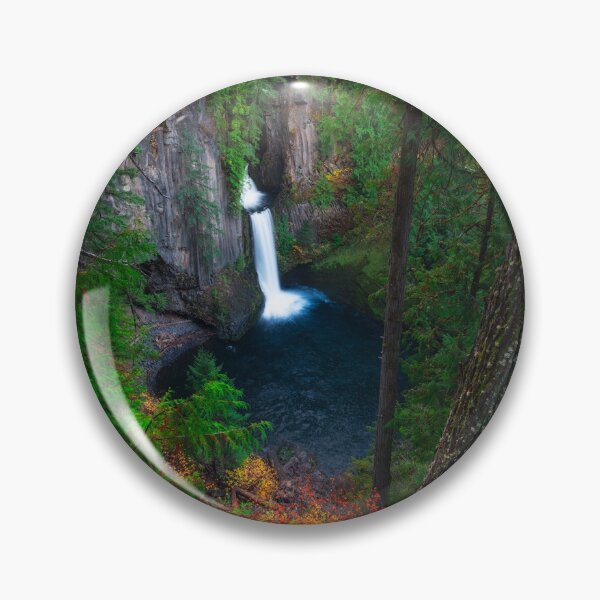 Item preview, Secret Autumn Waterfall in Snowy Forest – Pacific Northwest Forest Photography designed and sold by JohnManuelPhoto.