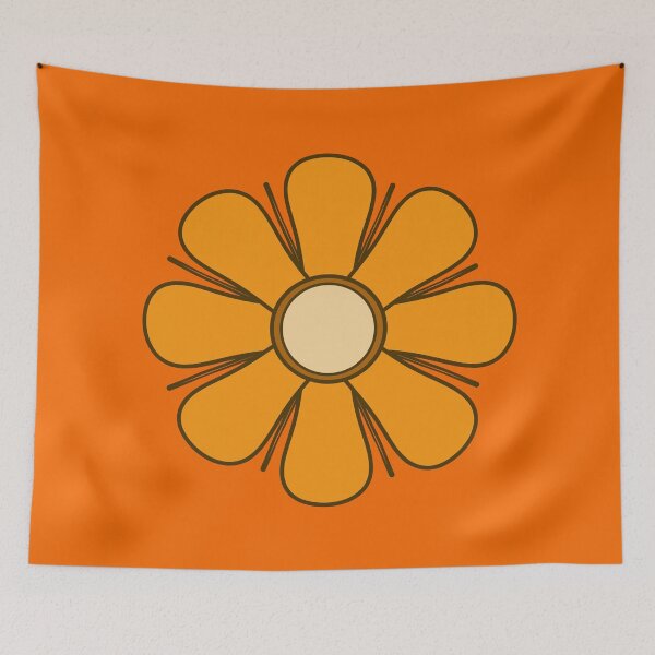 Item preview, Retro 70s Simple Flower Orange and Brown designed and sold by kierkegaard.