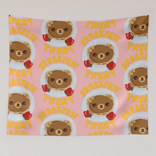 Item preview, Adorable Pancake Bear with Strawberries | Breakfast Treat designed and sold by AuntieHanHan.