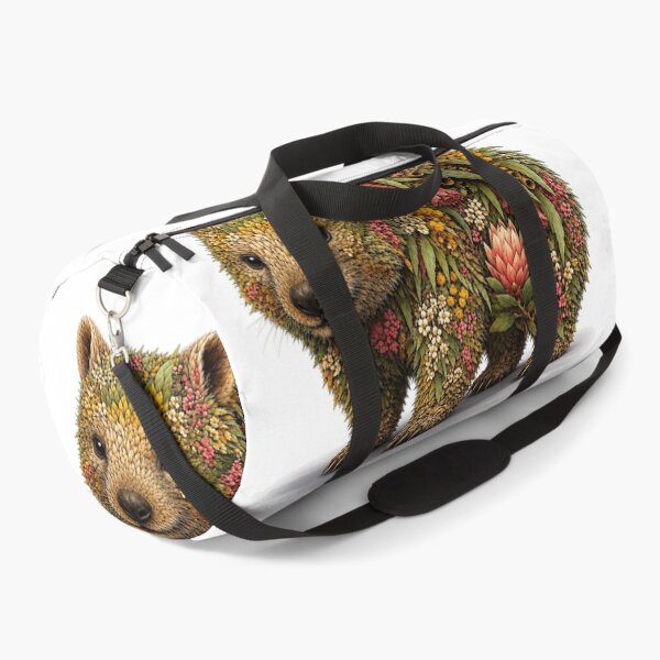 Item preview, Australian Wombat Botanical Floral Animal Art designed and sold by doodlesbydodo.