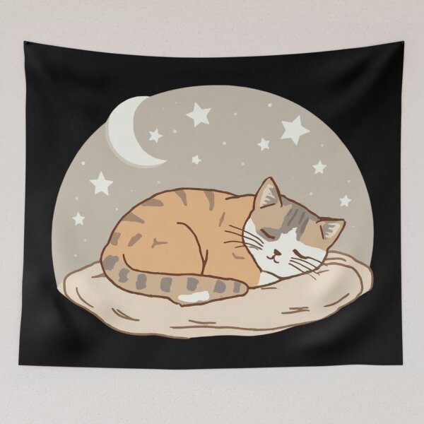 Item preview, Peaceful Sleeping Cat Minimalist Relaxation Design designed and sold by M&M Lifestyle Hub.
