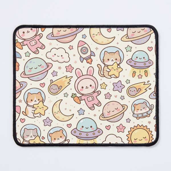Item preview, Kawaii Space Pattern – Cute Pastel Astronaut Bunny Cat Planet Rocket Seamless Nursery Design designed and sold by SavinMercantile.