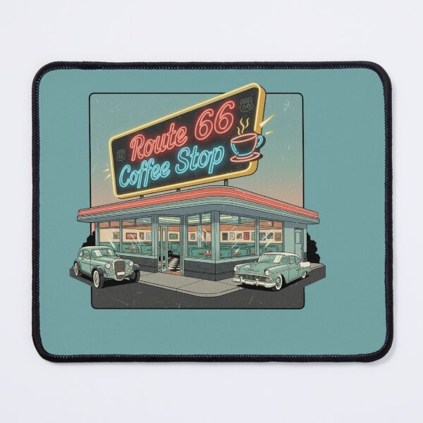 Item preview, Route 66 Coffee Stop Retro Diner Vintage Neon Sign T-Shirt | Classic Americana Road Trip Design designed and sold by ObsidianUruk.
